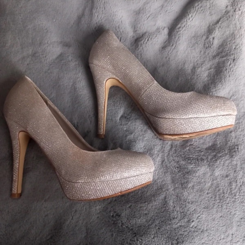 Shimmering Silver High Heels